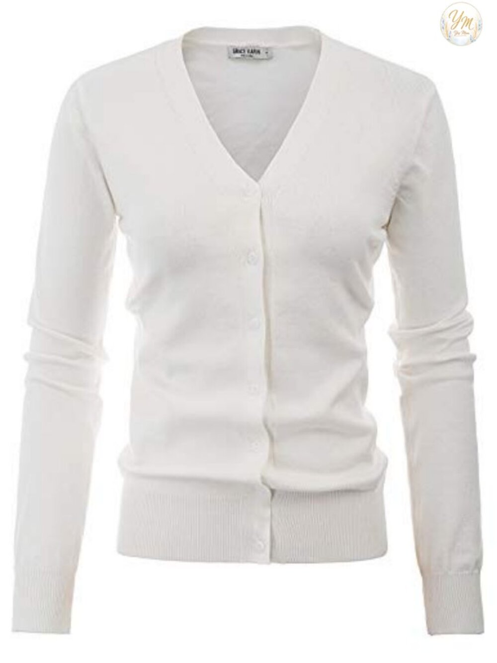 Women's Lightweight Knit V-Neck Button Cardigan Sweater Long Sleeve